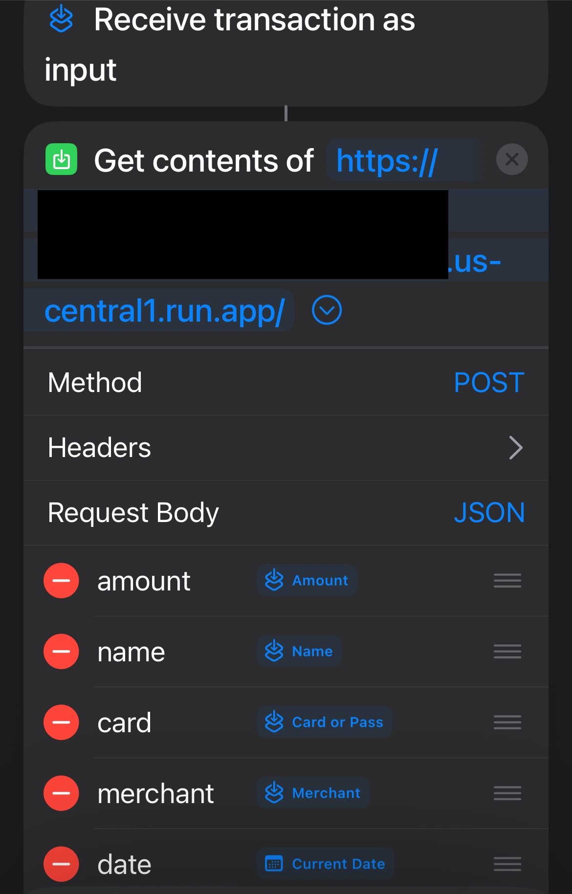 Screenshot of iOS Shortcuts automation